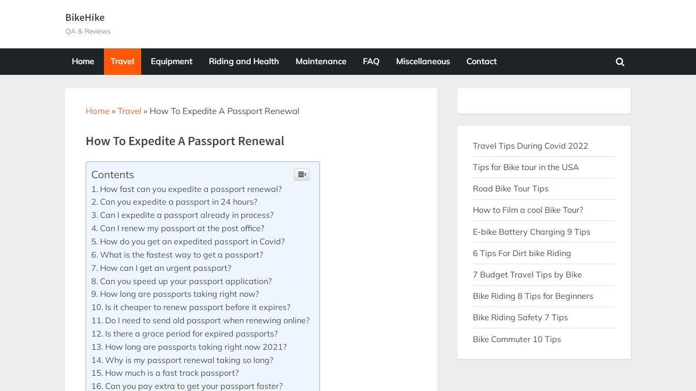 How To Expedite A Passport Renewal - BikeHike